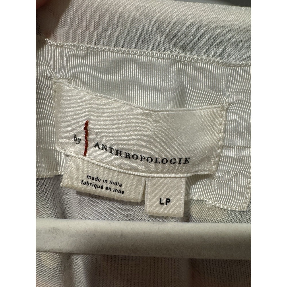 Anthropologie The Katerina Button Front Dress Floral Puff Cream Motif LP *Read - Picture 3 of 10